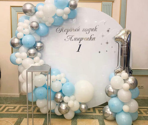 Круглая фотозона с кенди-баром