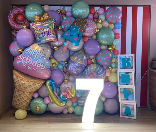 Фотозона из фольгированных шаров