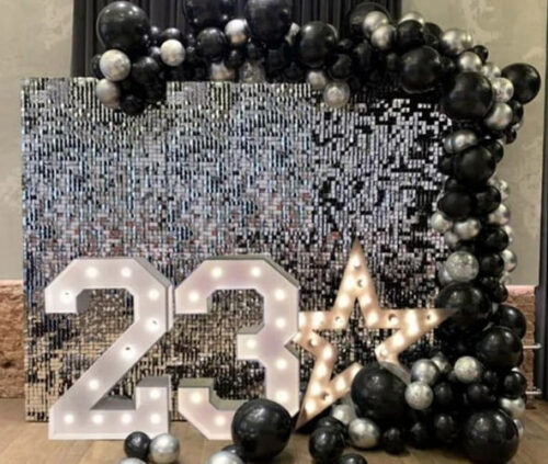 Фотозона из паеток со звездой